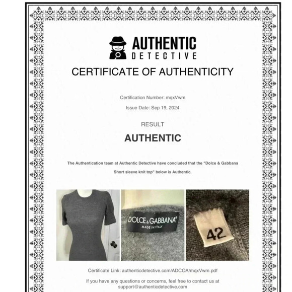 Dolce & Gabbana Alpaca Blend Knit Sweater Top Size 42 Gray Quiet Luxury Top - Picture 16 of 16